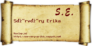 Sárváry Erika névjegykártya